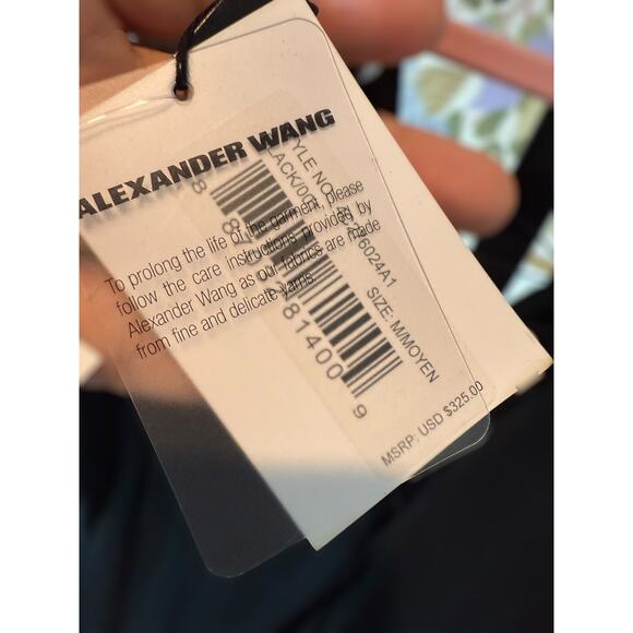 NWT T Alexander Wang Jersey Lace-Up Bodycon Mini Dress Black Womens Size Medium - Picture 5 of 8